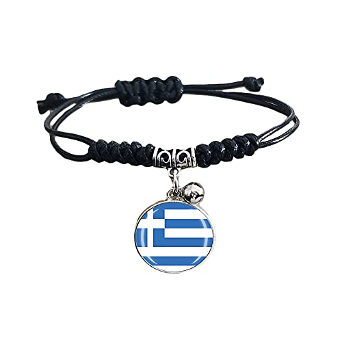 Geflochtenes Armband mit Griechenland-Flagge, verstellbar, Nylonkette, Kristallarmband, Souvenir, modisches handgefertigtes Armband für Damen und Herren Cover