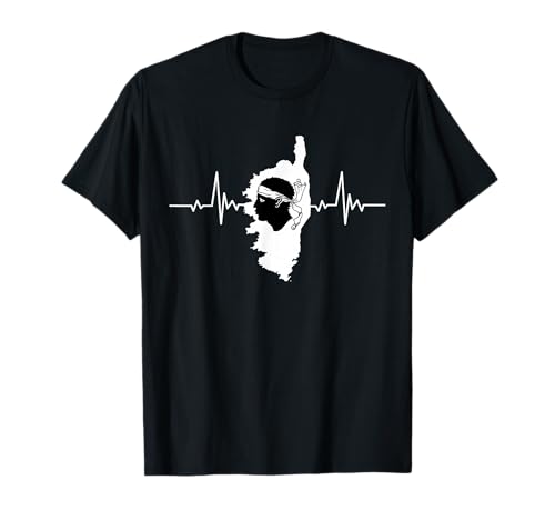 Photo de Île de Corse avec battement de coeur France Corse T-Shirt