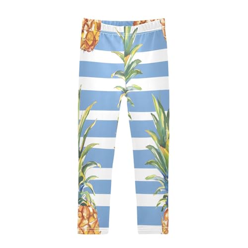 Bolaz Toddler Girls Leggings Printed Yoga Pants Leggings Blue White Stripe Pineapple for Kids