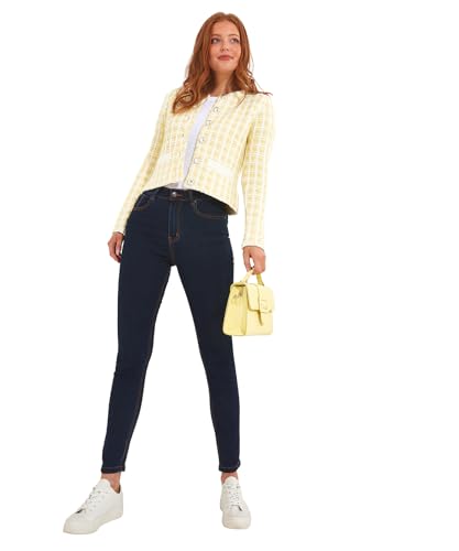 Joe Browns Women's Wool Blend Heavyweight Knit Cropped Tweed Patt...