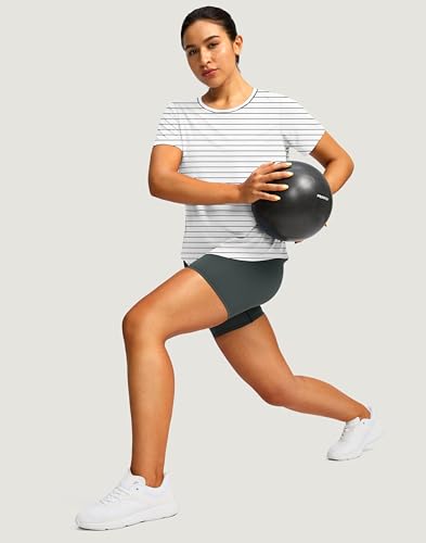 Image of Women's Short Sleeve Workout Shirts UPF 50+ Sun Protection T-Shirts Quick Dry Breathable Gym Running Hiking Tops for Women