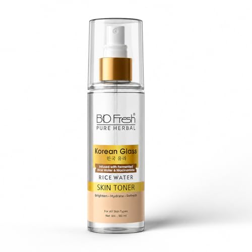 Image of BIOFRESH Korean Glass Skin Rice Water Toner with Niacinamide - Brightening, Hydrating & Pore Refining Face Toner for Glowing, Smooth & Radiant Skin - Paraben-Free, All Skin Types, 100ml