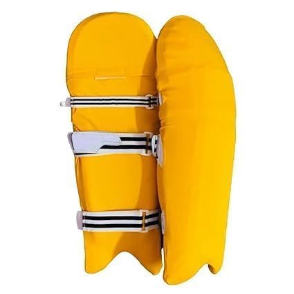 Image of Cricket Batting Pads Covers, Leg Guards Clads, Colored Pad Outer Skin || Protection from Ball Scratches and dust || Size-Youth || Age for 12-16 Years Old (Yellow)
