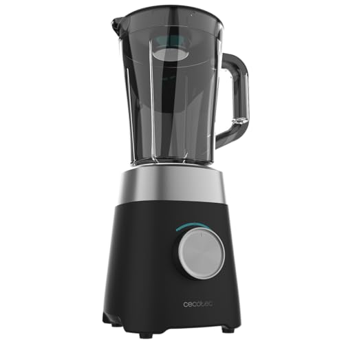 Cecotec Blender Power Black Titanium 1300MAX B. Puissance maximale de 1300 W, 20000 RPM, Lames en titane à 4 feuilles, Carafe de 1,5 L, 2 vitesses, Fonction...