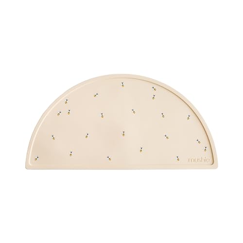 Image of mushie Silicone Placemat for Kids | BPA-Free Non-Slip Design (Bees)