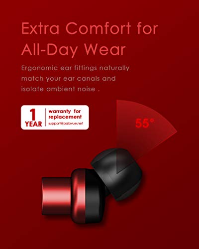 Image of PALOVUE Lightning Headphones Magnetic in-Ear Earphones MFi Certified Earbuds with Mic Controller Compatible iPhone 13 12 11 Pro Max iPhone X XS Max XR iPhone 8 P iPhone 7 P EarflowPlus Metallic Red