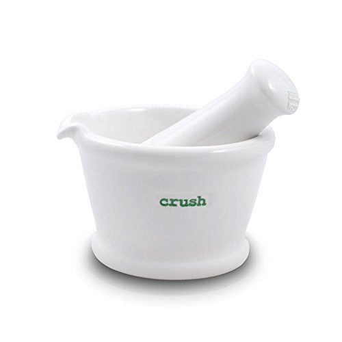 Keith Brymer Jones - Word Range - Ceramic White Pestle & Mortar - Crush