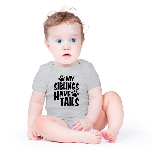 AW Fashions My Siblings Have Tails Baby Bodysuit Funny Cute Newborn Outfit Girl Boy Unisex Romper Clothes2