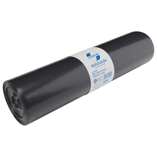 Bolsas de basura 800 x 1000 mm Deiss Premium de tipo 70 gris en rollo de 25 unidades