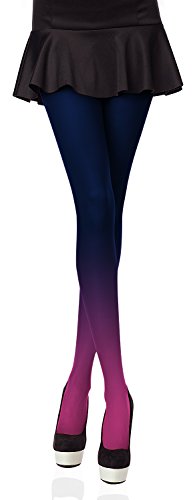 cytprimedesign Women s Gradient Colored 120D Stockings (Rose Red)