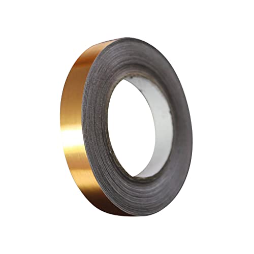 Baoblaze 2-pack Autoadesivo Adesivos De Telha Adesivos Fita 5mmx50m Folha De Ouro Impermeável