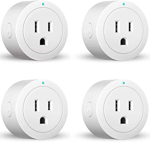 Amysen Smart Plug, Wi-Fi Outlet Socket Compatible with Alexa and Google Home, Remote Control with Timer Function, No Hub Required, ETL FCC Listed(4 Pack)