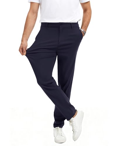 YYIDATON Herren Chinohose Stilvolle Slim Fit Super Stretch Hosen Angenehme Stoffhose Business & Freizeit Hose für Männer (Marine, Medium)