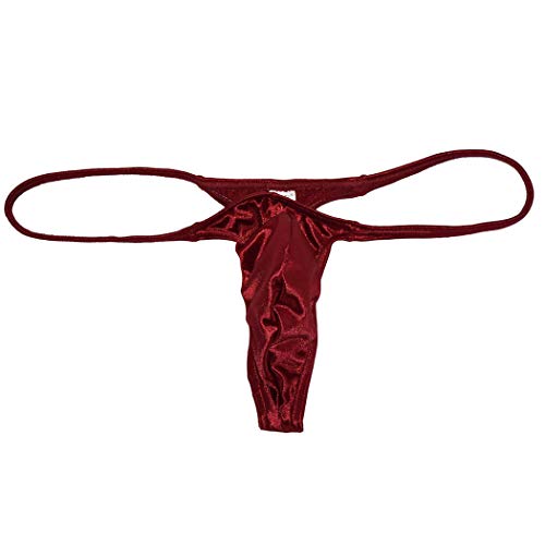 Men Contoured Pouch Swim Bikini G-Strings Lingerie Underwear Shiny Satin Mini T-Back Jockstrap2