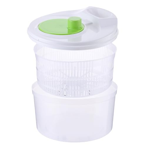 Salad Spinner Small,Spinning Colander with Clear Serving Bowl,Lettuce Dryer Spinner,Fruit and Veg Wash Drainer,Vegetable Washer