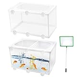【Fácil de instalar】La red de la caja de desove del tanque de peces se puede desmontar y se puede instalar fácil y rápidamente sin herramientas, con ventosas, que pueden fijar la caja de desove del acuario en el acuario.