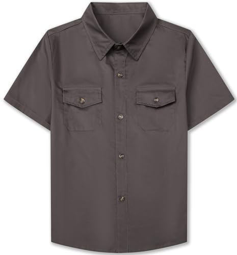 Image of SANGTREE Summer Button Down Shirts Cottn Tops for Men Women Boy Girl