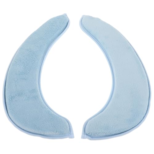 KOMBIUDA Cojín de Asiento Inodoro Autoadhesivo de Coral Grueso Funda Lavable y Cómoda para Tapa Wc Cubierta Adhesiva Antideslizante para Baño Azul con Diseño Bordeado