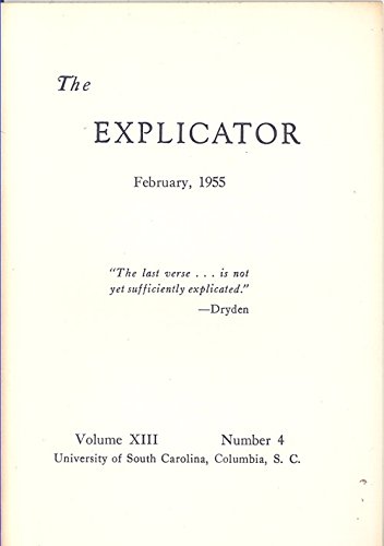 The Explicator Magazine February 1955: Various articles: Amazon.com: Books
