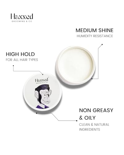 Image of Haxxed Hair Pomade for Men - Natural Oil-Based Pomade for Strong Hold, Sleek Shine & All-Day Control - Perfect for Men's Styling Needs 100 gms (Pack of 3)