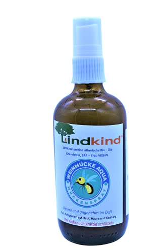 Lindkind - Weinmücke AQUA- Spray 100 ml Mückenspray Mückenmittel aus Bio - Produkten Anti Mückenspray Mücken Spray Cover
