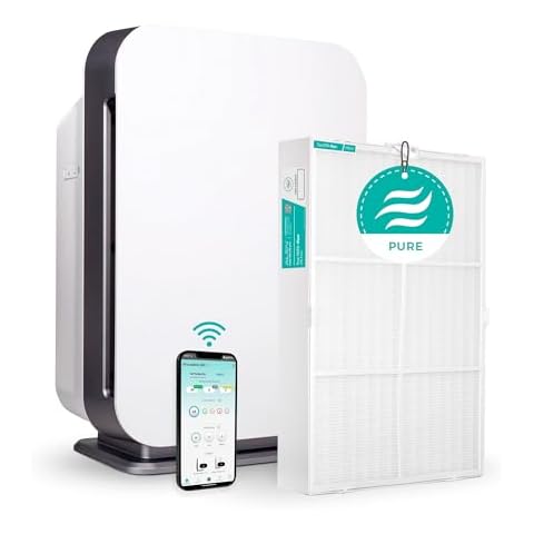 Alen Air Purifer BreatheSmart 75i HEPA w/ Pure Filter for Large Rooms up to 2600 Sq. Ft. - Perfect for Living Room & Kitchen - Captures Allergens, Dust, & Mold - White Cover