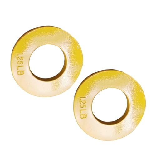 QSTDGVPW 2 Pieces Fractional Weight Plates Color Coded Dumbell Weights Small Change Plates for Home Gym, yellow 1.25LB