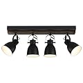KEESFU Lighting Farmhouse Track Lighting, 4 Light Track Lighting Fixtures Ceiling, Black Kitchen Track Lighting for Kitchen and Dining Room.