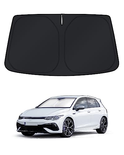 Image of KUST Windshield Sun Shade for Volkswagen VW Golf Mk8 2022 2023 2024 2025 2026 Front Window Accessories Sunshade Sun Protector Foldable Blocks Sun UV Rays