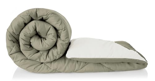 Image of Premium Microfiber Solid Plain Double Bed Comforter | All-Season Reversible AC Blanket for Winter & Summer | Soft & Lightweight Quilt for Double Bed - 220 GSM, Mouse