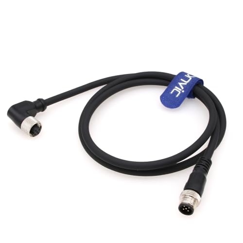 Eonvic Industrial M12 5 Pin Female Right Angle to Straight Male Aviation Sensor Connector Electrical PVC Cable 1M - Image 3