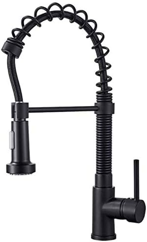 Robinet mitigeur noir haut de gamme avec pont de support en laiton pour évier de cuisine