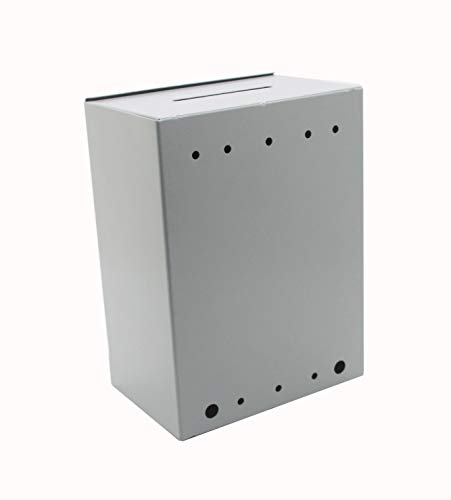 Classic Metal Box,Donation Box,Secure Collection Box,Ballot Box,Ticket Box,Easy Wall Mount 15610 #TOP5