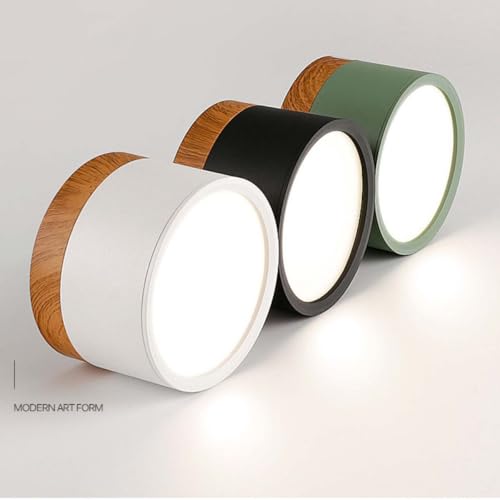 Plafonnier LED dimmable rose 7W aspect bois pour décoration moderne - 3