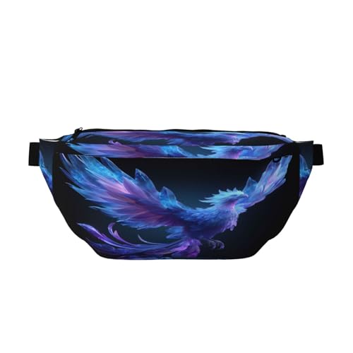 Flying Ice Phoenix In Magical Glow Fanny Pack For Women Man, Waist Belt Bag Crossbody For Sports Travel Hiking Running Jogging