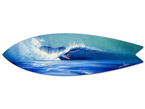Planche de surf décorative Funny Waves tableau alu-dibond déco murale 100x30