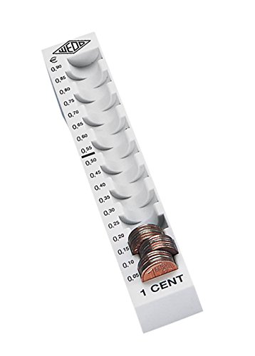 Wedo 160700137 Münzrille 0.01 Euro 1 Cent Plastic for 90 Coins with Tags 18 x 4.5 x 3 cm, Grey, light grey, 180 x 45 x 30 mm