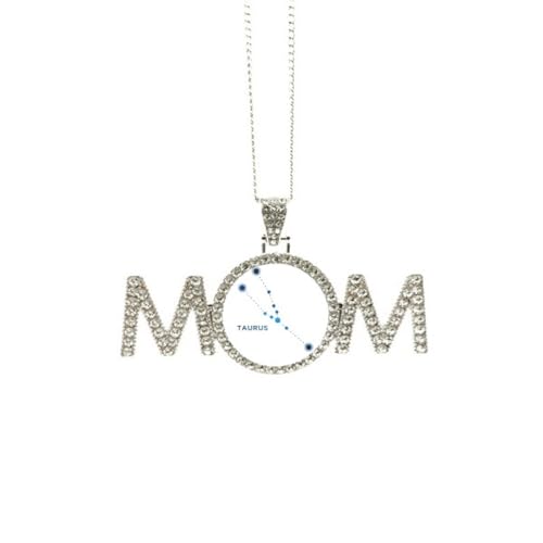 Collier constellation du Taureau en argent avec pendentif signe du zodiaque pour femme