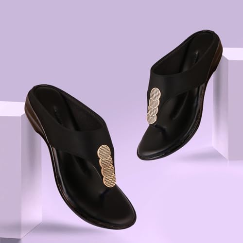 Image of Women's Fashion Sandal | Faux Leather, Comfortable & Stylish Wedges | Ideal for Casual & Formal