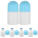 DEARMAMY 6 Stück Reise flaschen mit Schwammkopf Tragbare Applikator flaschen für Präzise Flüssigkeitsverteilung Auslaufsichere Kunststoffbehälter mit Deckel für Linimente und Kosmetik