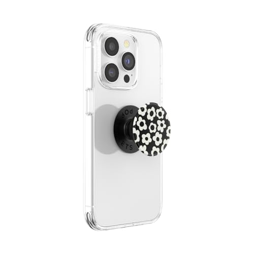 Image of PopSockets Adhesive Phone Grip, Holder, Phone Stand, Black - Black Mod Flower
