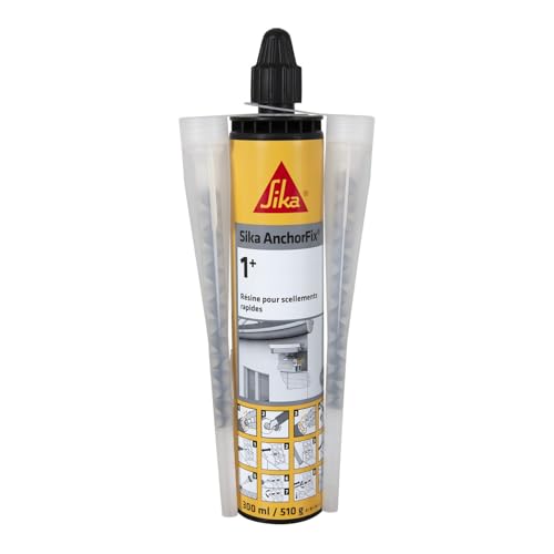 SIKA - Scellement chimique - Sika Anchorfix 1+ Ton Pierre - Int/Ext - Multi-matériaux - Scelle gonds, main courante, garde corps, store de terrasse -...