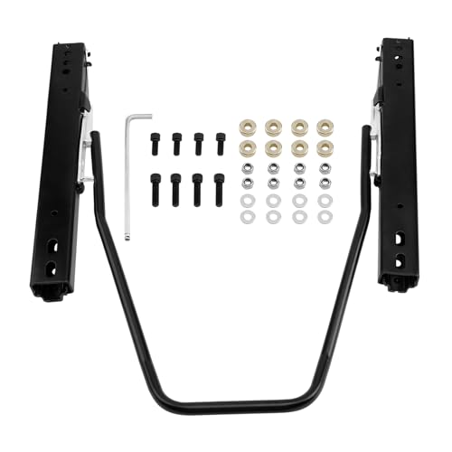 Misakomo Universal Car Seat Slider, Dual Locking Rails Brackets Kit, Steel Frame, Black