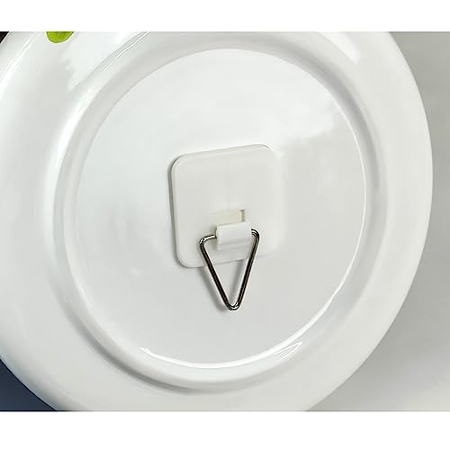 Image of 40 Pcs Adhesive Picture Plate Hanger Nail Free Sticky Hook Decorative Plate Wall Holders White Wall Hanging Hooks