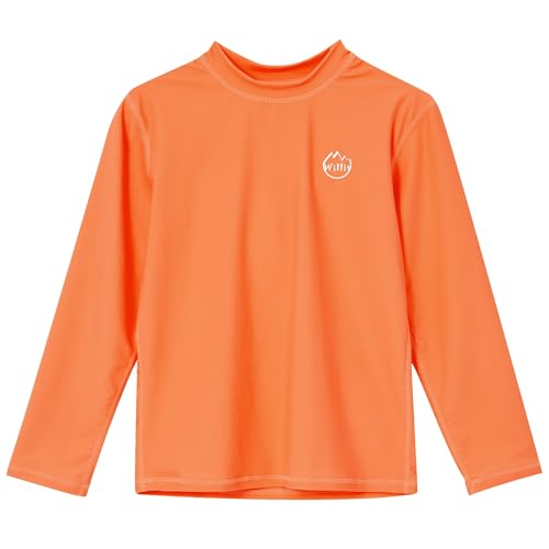 Willit Boy/Toddler Rash Guard Swim Shirt Long Sleeve Orange 12-18 Months