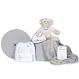 🧸 Contenido de la Cesta: un precioso oso de peluche que se convertirá en el mejor amigo del bebé, una manta: para mantener al recién nacido en todo momento calentito y le aportará protección. También un babero compuesto por 100% algodón, y un cómodo body para el bebé. Viene en una preciosa caja de lana que los papás y las mamás podrán utilizar.
