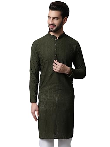 Image of Jompers Embroidered Cotton Kurtas for Men