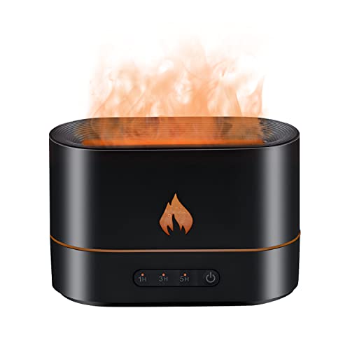 Wigearss Diffuseur D'arômes Diffuseurs d'huiles Essentielles Humidificateur 200ml avec Effet Flamme Cover