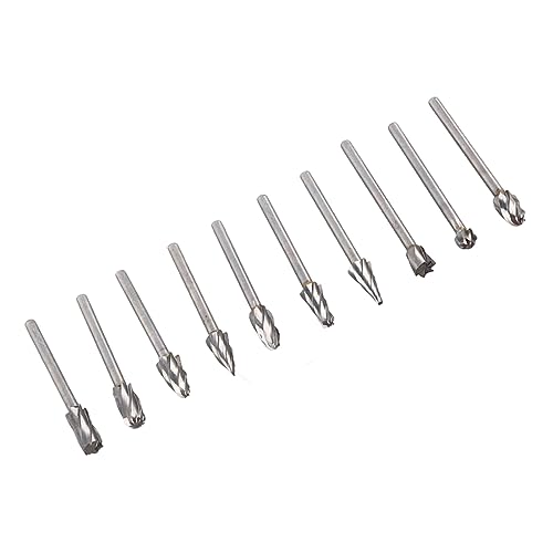 Juego de fresas de carburo Drfeify 10 pzas 3mm miniatura 3