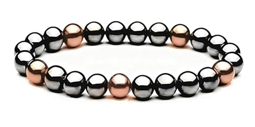 Drkao Copper Bracelet with Magnet Healing Bracelet for Woman Hematite Magnetic Copper Bracelet, Christmas Gift, Valentine's Day, Boss day, Pulsera De Cobre Para Mujer for Family, One Pack Copper Red
